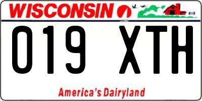 WI license plate 019XTH