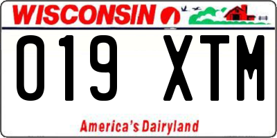 WI license plate 019XTM