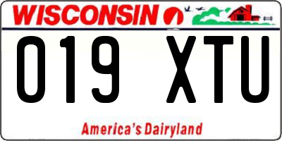 WI license plate 019XTU