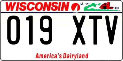 WI license plate 019XTV