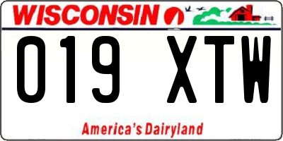 WI license plate 019XTW