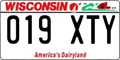 WI license plate 019XTY
