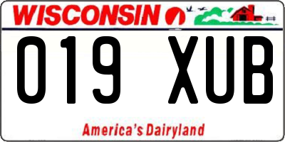 WI license plate 019XUB