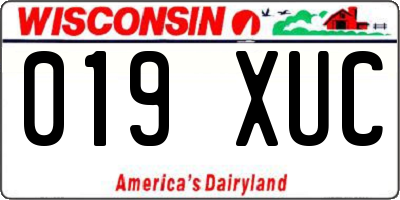 WI license plate 019XUC
