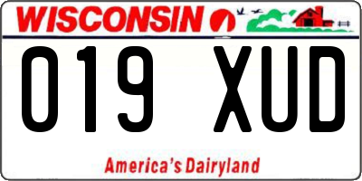 WI license plate 019XUD