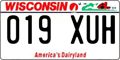 WI license plate 019XUH