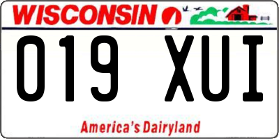 WI license plate 019XUI