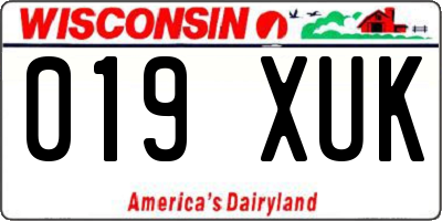 WI license plate 019XUK