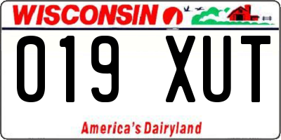 WI license plate 019XUT
