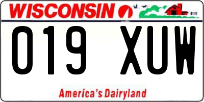 WI license plate 019XUW