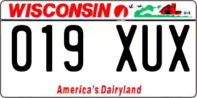 WI license plate 019XUX