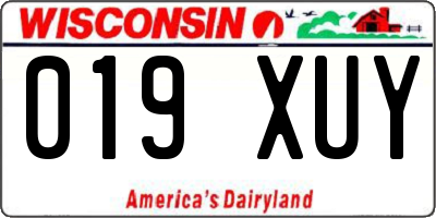 WI license plate 019XUY