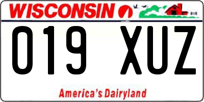 WI license plate 019XUZ