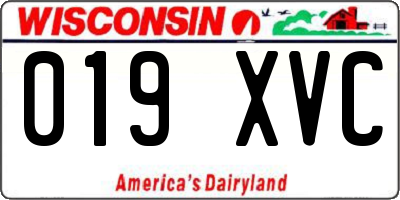 WI license plate 019XVC