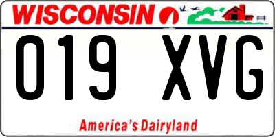 WI license plate 019XVG