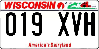 WI license plate 019XVH