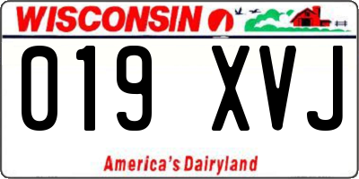 WI license plate 019XVJ