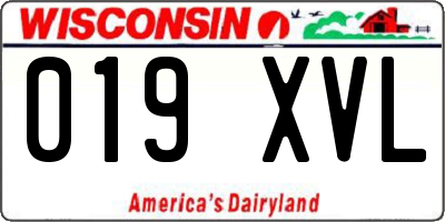 WI license plate 019XVL