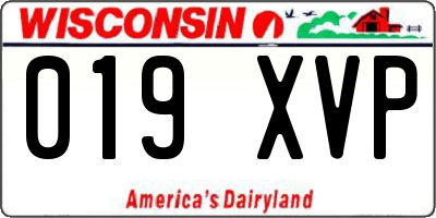 WI license plate 019XVP