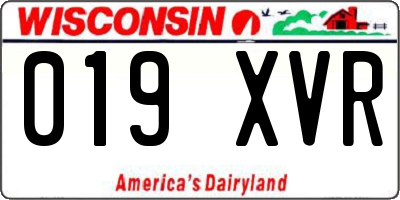 WI license plate 019XVR