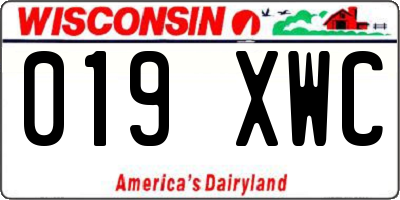 WI license plate 019XWC