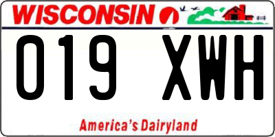 WI license plate 019XWH