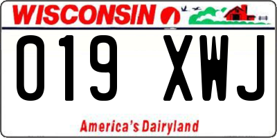 WI license plate 019XWJ