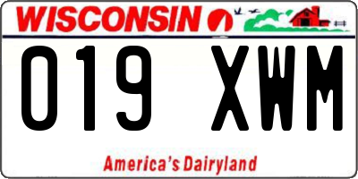 WI license plate 019XWM