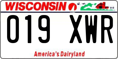 WI license plate 019XWR