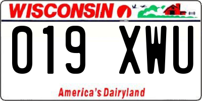 WI license plate 019XWU