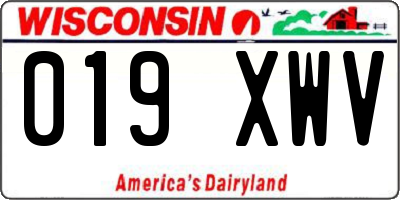 WI license plate 019XWV