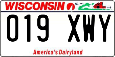 WI license plate 019XWY