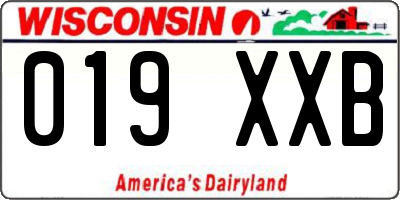 WI license plate 019XXB