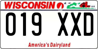 WI license plate 019XXD