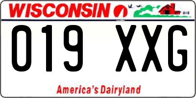 WI license plate 019XXG