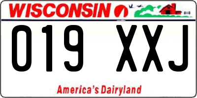 WI license plate 019XXJ