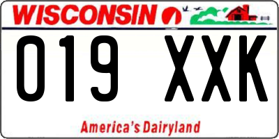 WI license plate 019XXK