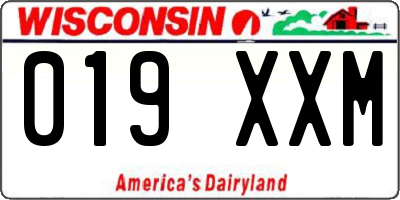 WI license plate 019XXM