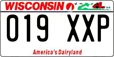 WI license plate 019XXP
