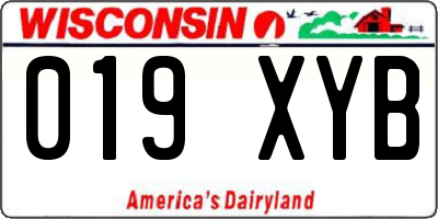 WI license plate 019XYB