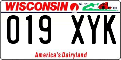 WI license plate 019XYK