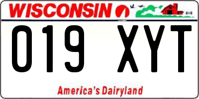 WI license plate 019XYT