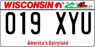 WI license plate 019XYU