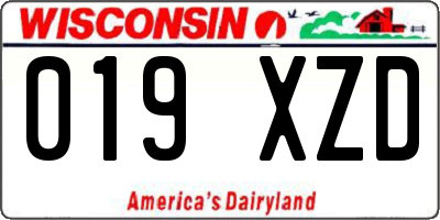 WI license plate 019XZD