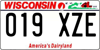 WI license plate 019XZE