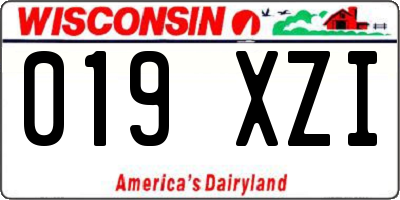 WI license plate 019XZI