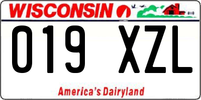 WI license plate 019XZL