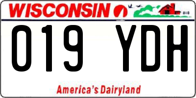 WI license plate 019YDH