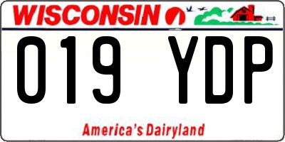 WI license plate 019YDP