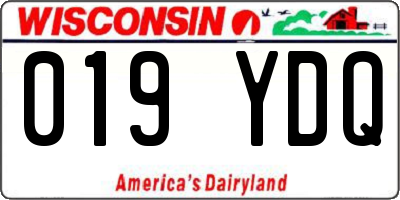 WI license plate 019YDQ